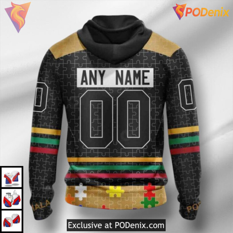 Fearless Against Autism Concept NHL Ottawa Senators Youth Hoodie 3D - 1