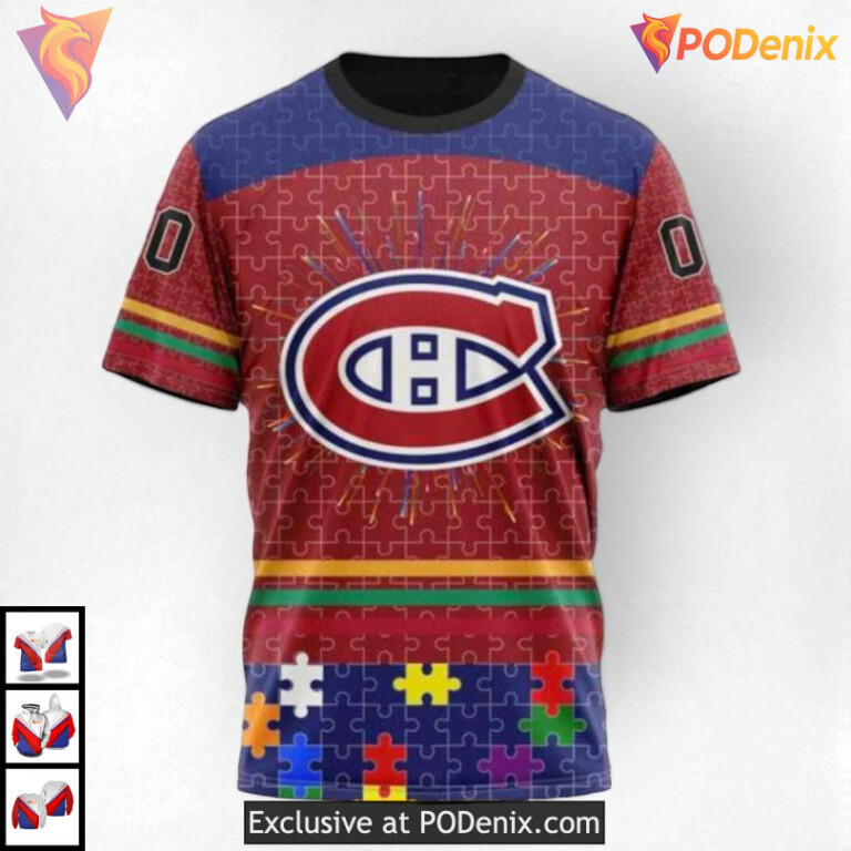 Fearless Against Autism Concept NHL Personalized Montreal Canadiens Hoodie 3D - 1