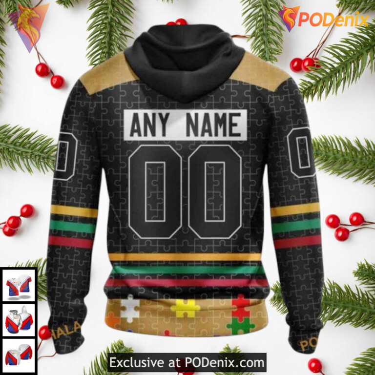 Fearless Against Autism Concept NHL Retro Ottawa Senators Hoodie 3D - 1