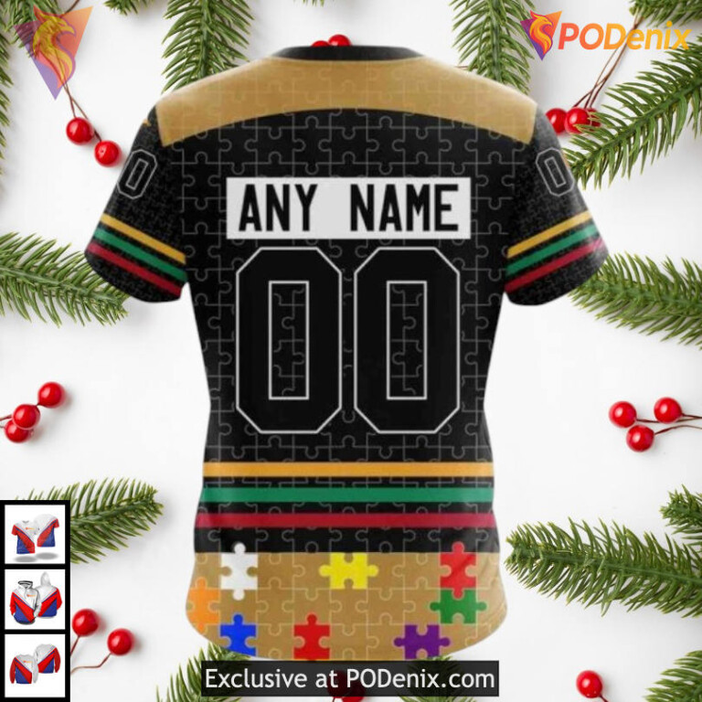 Fearless Against Autism Concept NHL Retro Ottawa Senators Hoodie 3D - 3