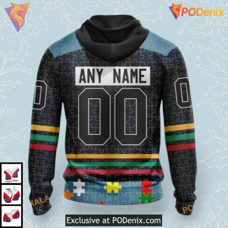 Fearless Against Autism Concept NHL Seattle Kraken Pullover Hoodie 3D - 1