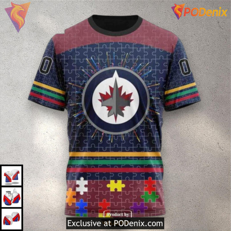 Reverse Retro Name Number Edition Winnipeg Jets Mens Hoodie Custom NHL Design - 2