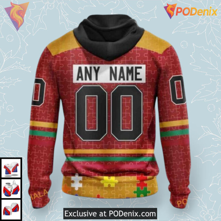 Fearless Against Autism Custom Calgary Flames Unisex Hoodie 3D Style - 1