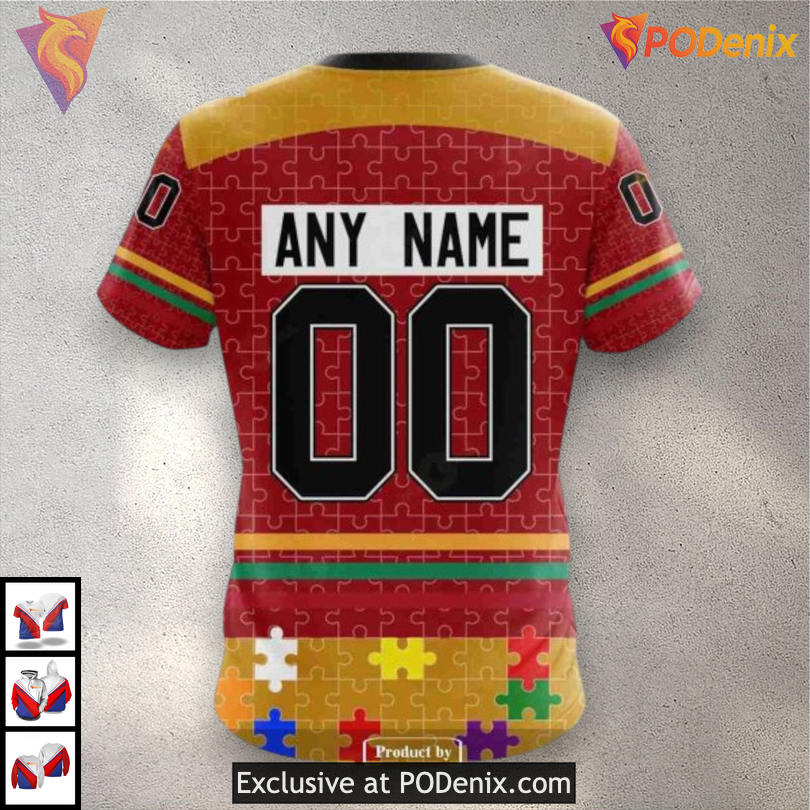 Fearless Against Autism Custom Name Calgary Flames Hoodie 3D Sweatshirt Fearless Against Autism Custom Name Calgary Flames Hoodie 3D Sweatshirt