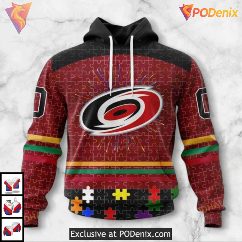 Fearless Against Autism Tribute Carolina Hurricanes Hoodie 3D Sweatshirt