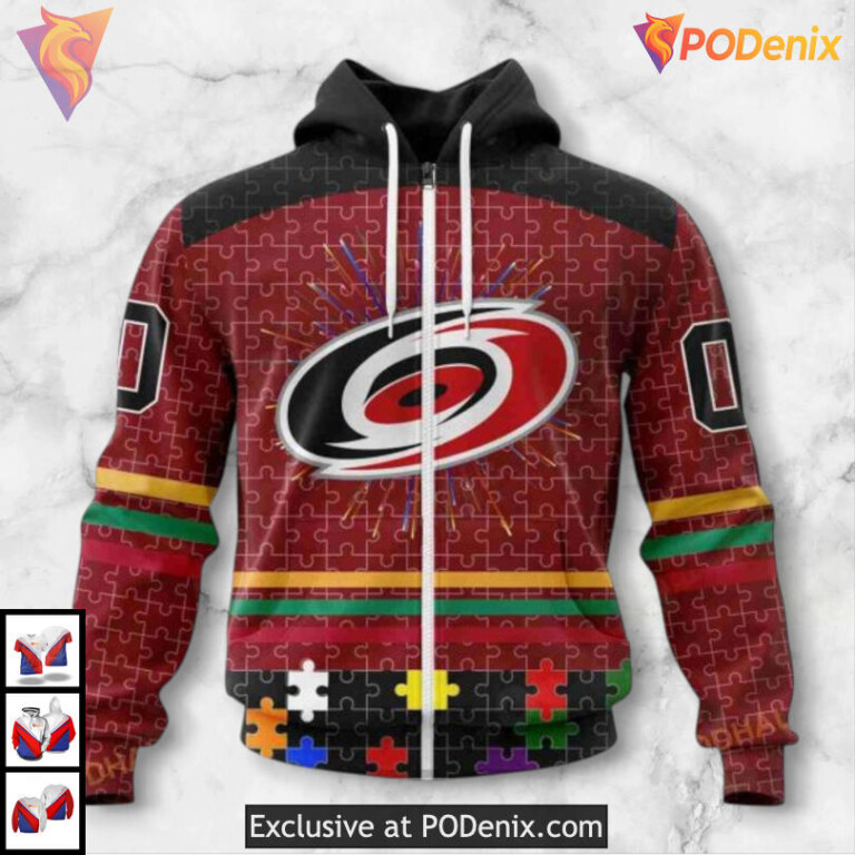 Fearless Against Autism Tribute Carolina Hurricanes Hoodie 3D Sweatshirt - 1
