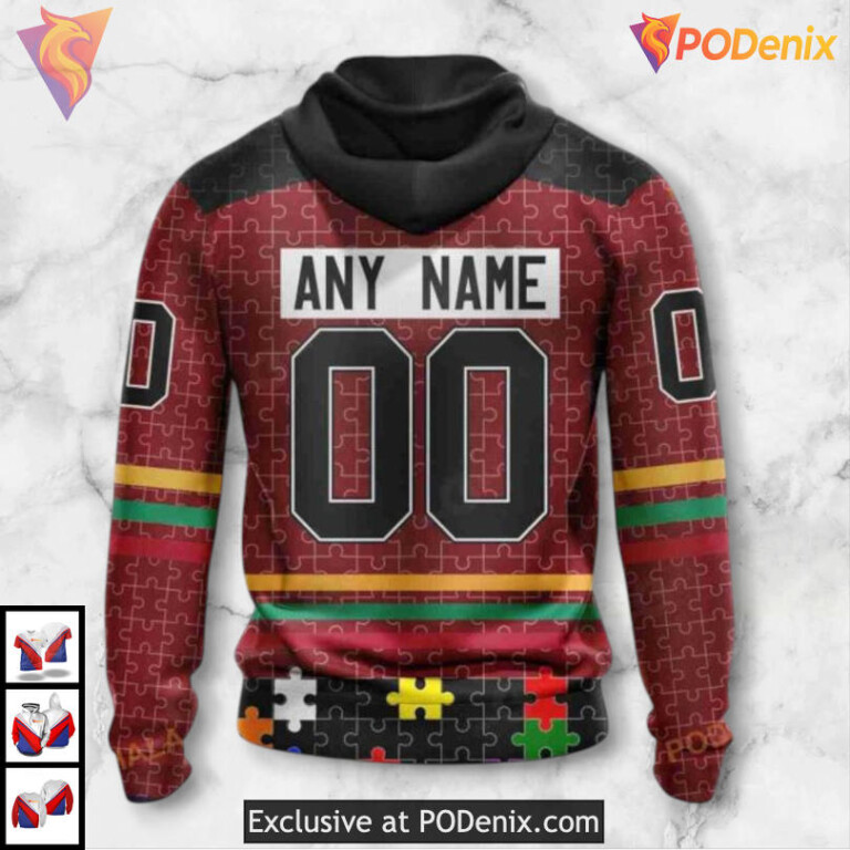 Fearless Against Autism Tribute Carolina Hurricanes Hoodie 3D Sweatshirt - 2