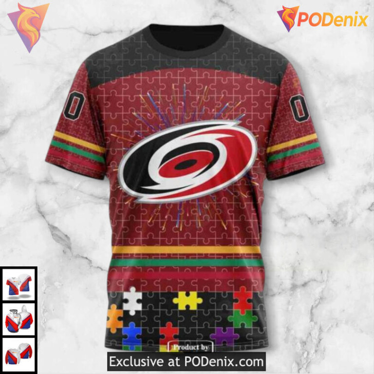 Fearless Against Autism Tribute Carolina Hurricanes Hoodie 3D Sweatshirt - 3
