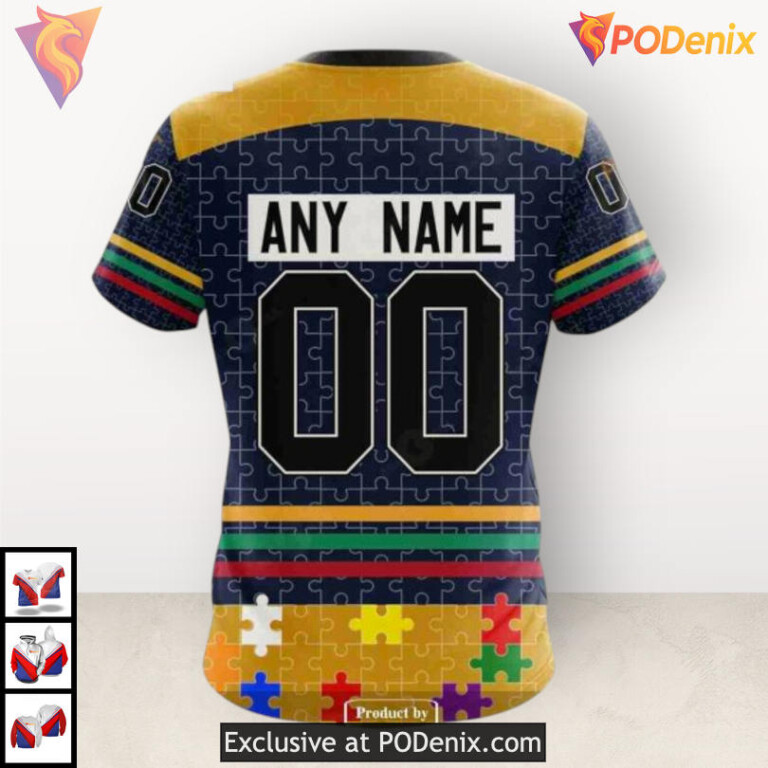 Fearless Against Autism Tribute Custom Name Nashville Predators Hoodie Sweatshirt - 4