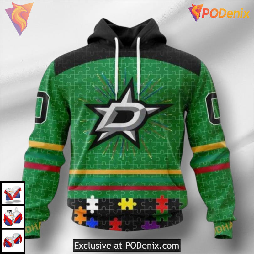 Fearless Autism Awareness Concept Dallas Stars Graphic Hoodie Custom Edition
