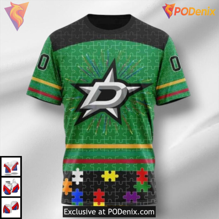 Fearless Autism Awareness Concept Dallas Stars Graphic Hoodie Custom Edition - 2