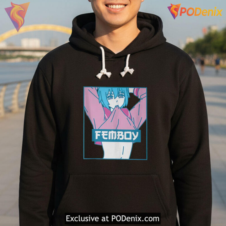 Femboy Yaoi Shirt, Pastel Anime Boy Blue Hair Crossdressing Long Sleeve - 2