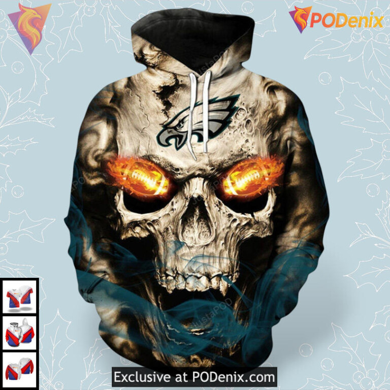 Fiery Eyes Edition Philadelphia Eagles Hoodie 3D Full Zip Limited Version