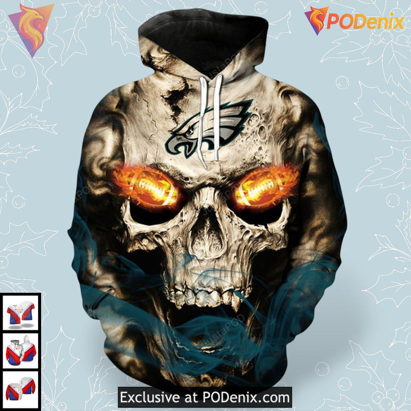 Fiery Eyes Edition Philadelphia Eagles Hoodie 3D Full Zip Limited Version Fiery Eyes Edition Philadelphia Eagles Hoodie 3D Full Zip Limited Version