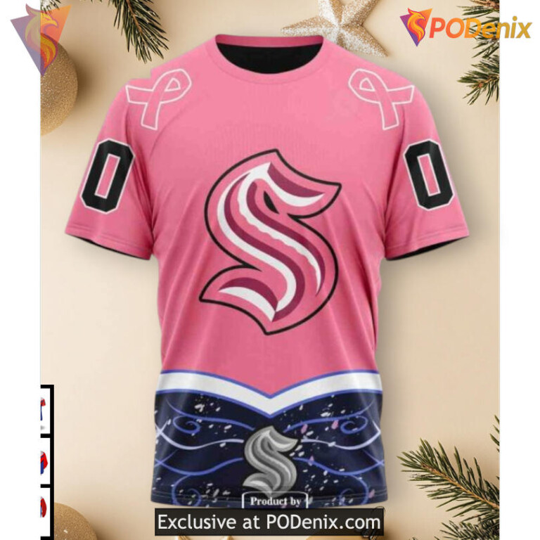 Fights Cancer Awareness Edition NHL Seattle Kraken Hoodie 3D Custom - 2