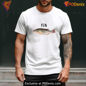 Fih Meme Classic Joke Tee, Viral Misspelled Fish Internet Style - 1