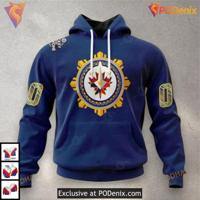 Camo Skull Name Number Style Winnipeg Jets Kids Hoodie Custom 3D Hoodie