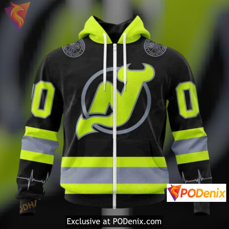 Firefighter Tribute New Jersey Devils All Over Print Hoodie Custom 3D Gear - 1