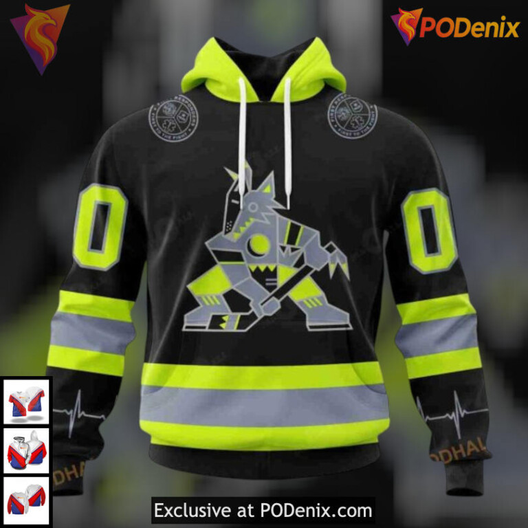 Firefighter Uniform Tribute Arizona Coyotes Kids Hoodie Custom 3D Apparel