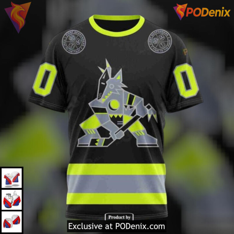 Firefighter Uniform Tribute Arizona Coyotes Kids Hoodie Custom 3D Apparel - 3