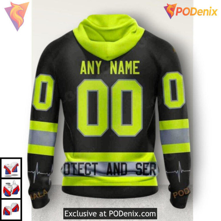 Firefighter Uniform Tribute Calgary Flames Zip Up Hoodie 3D Sweatshirt - 2