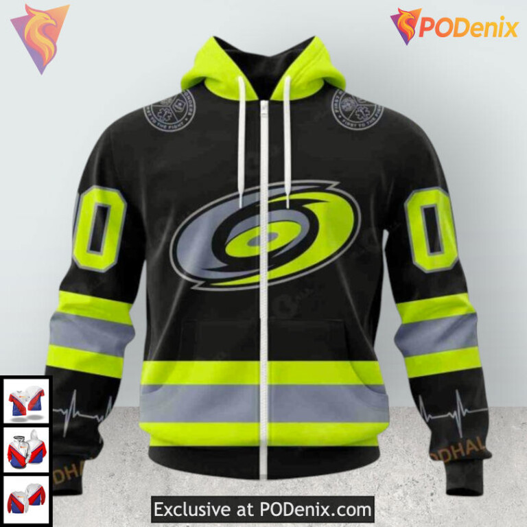 Firefighter Uniform Tribute Carolina Hurricanes Unisex Hoodie Custom 3D Edition - 1