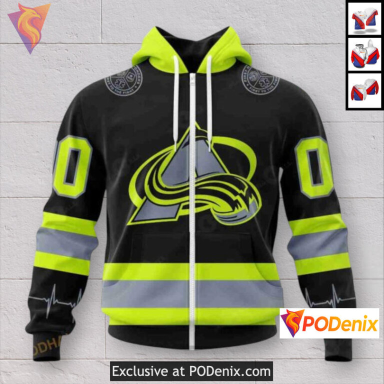 Firefighter Uniform Tribute Colorado Avalanche Full Zip Hoodie Unisex Hoodie - 1