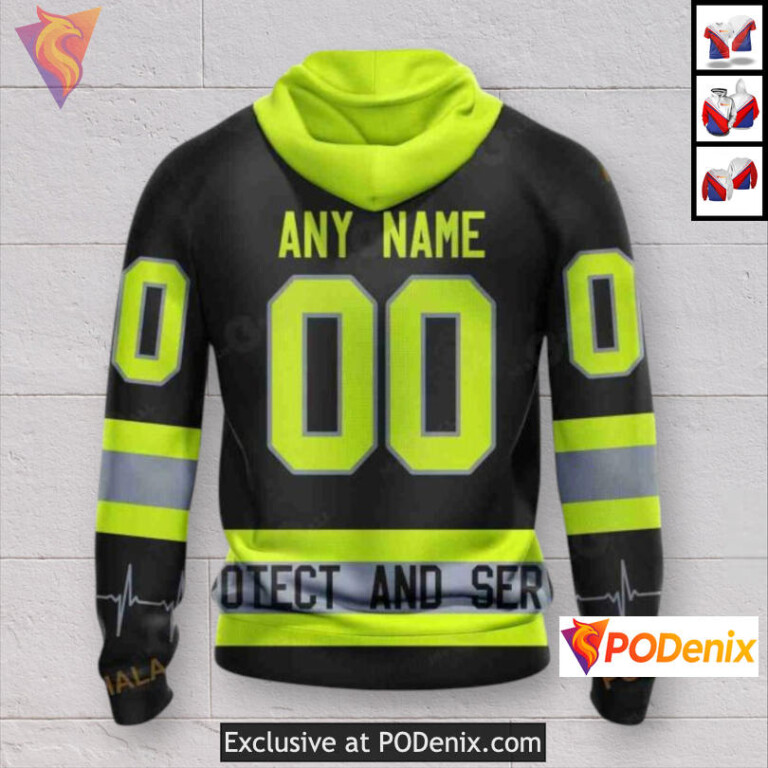 Firefighter Uniform Tribute Colorado Avalanche Full Zip Hoodie Unisex Hoodie - 2
