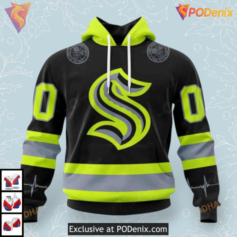 Firefighter Uniform Tribute Edition NHL Seattle Kraken Womens Hoodie 3D