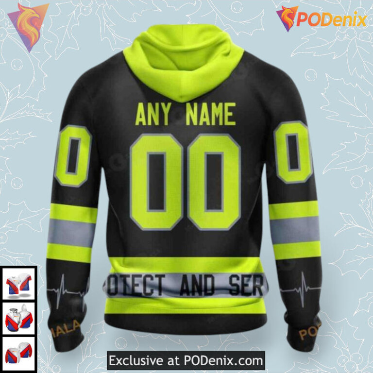 Firefighter Uniform Tribute Edition NHL Seattle Kraken Womens Hoodie 3D - 1