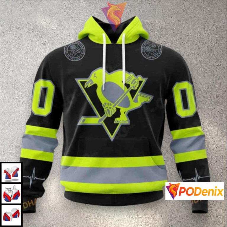 Firefighter Uniform Tribute Unisex NHL Pittsburgh Penguins 3D Hoodie Shirt