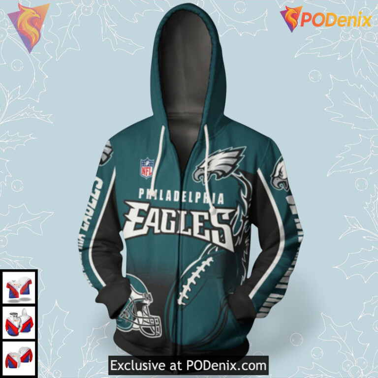 Flame Ball Graphic Philadelphia Eagles Womens Hoodie Christmas Edition - 2