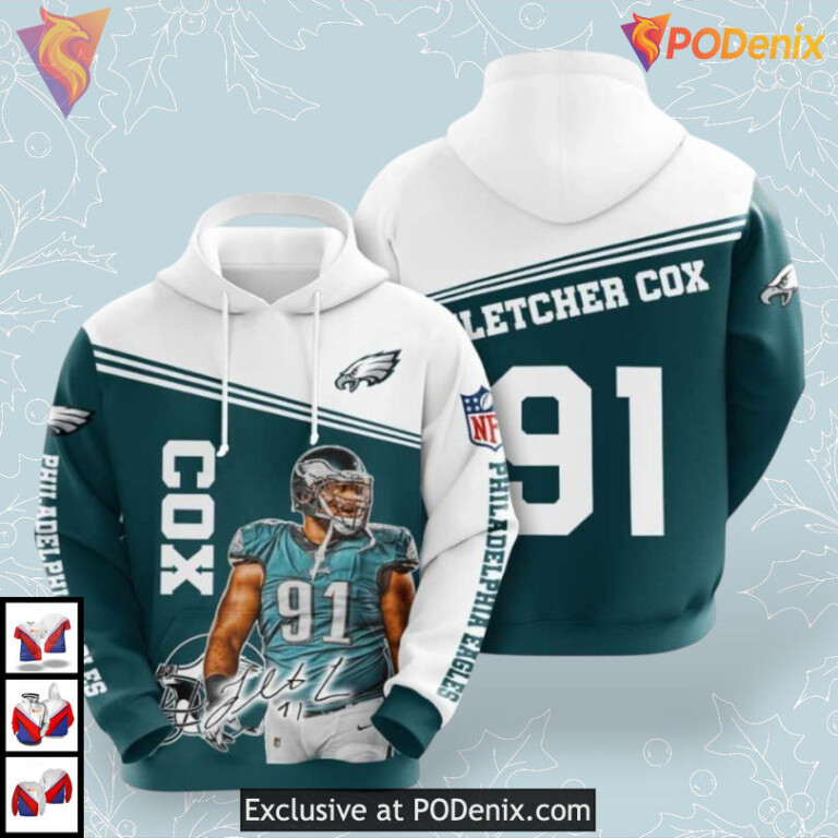 Fletcher Cox 91 Custom Philadelphia Eagles All Over Print Hoodie Unique Fan Apparel