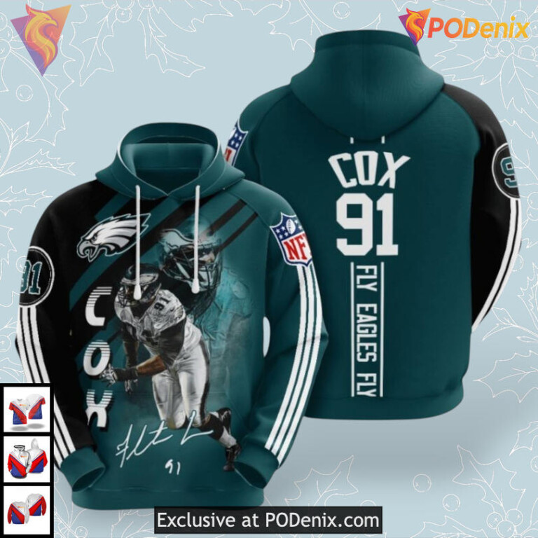 Fletcher Cox 91 Design Philadelphia Eagles Hoodie 3D Vintage Custom Style
