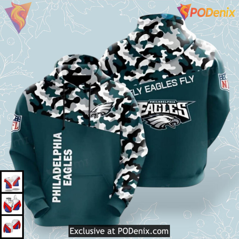 Fly Eagles Fly Camo Edition Mens Philadelphia Eagles Unisex Hoodie Gift for Fans