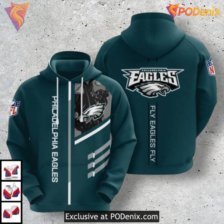 Football Theme Custom Zip Up Philadelphia Eagles Retro Hoodie With Classic Style