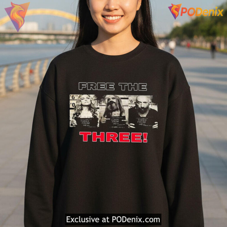 Free The Three Shirt, 3 From Hell Mugshot Horror Fans Graphic Top
