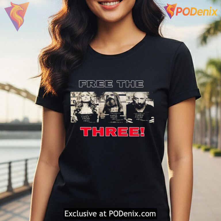 Free The Three Shirt, 3 From Hell Mugshot Horror Fans Graphic Top - 1