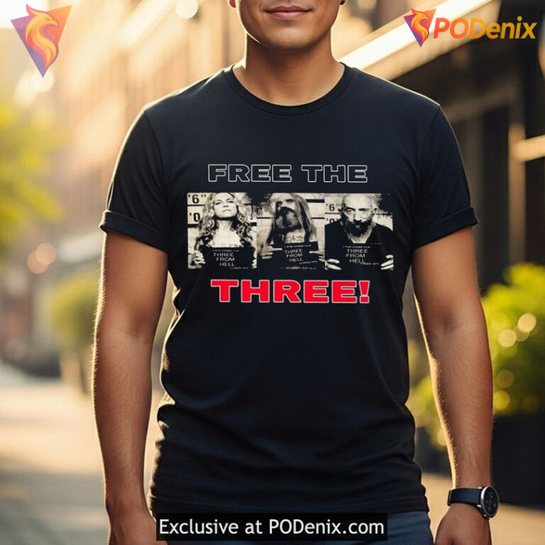 Free The Three Shirt, 3 From Hell Mugshot Horror Fans Graphic Top - 2