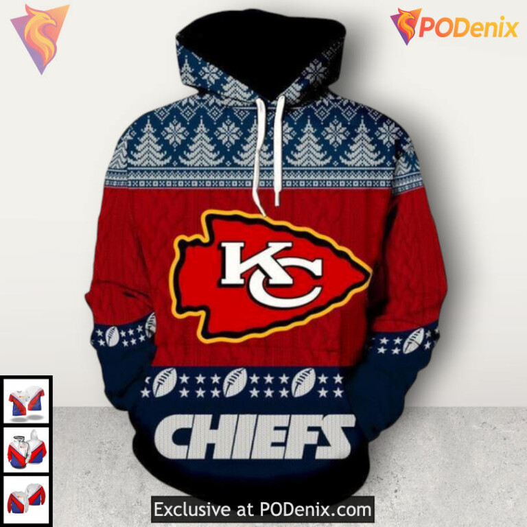 Full Over Print Kansas City Chiefs Hoodie For Men, Limited 3D Fan Apparel