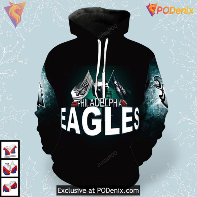 Full Zip Sportswear Philadelphia Eagles Vintage Hoodie Custom 3D Apparel