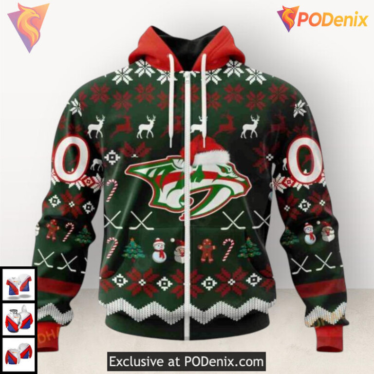 Funny Christmas Gift Edition Nashville Predators 3D Hoodie Custom Sweatshirt - 1