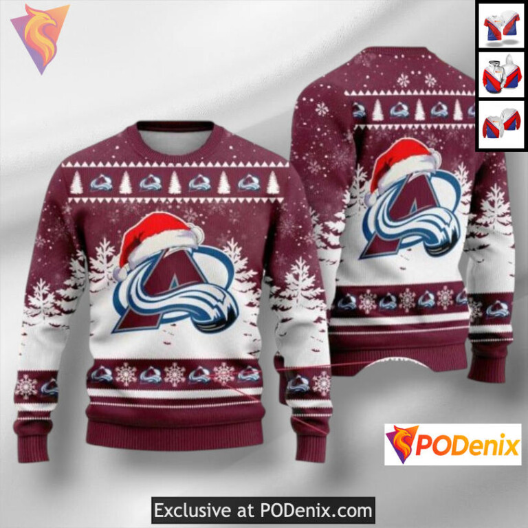 Funny Christmas Sweater Style Colorado Avalanche Unisex Hoodie Holiday Apparel - 1