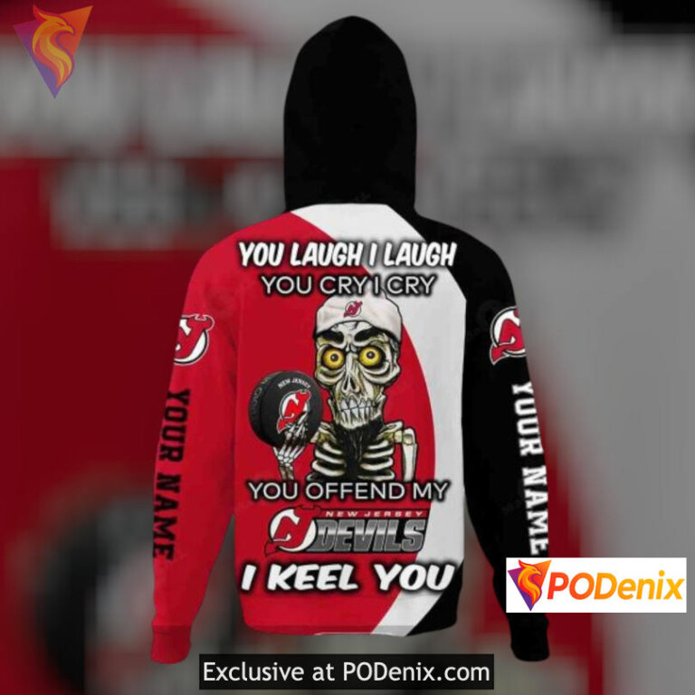 Funny Quote Edition New Jersey Devils Hoodie 3D You Laugh I Cry Design - 2