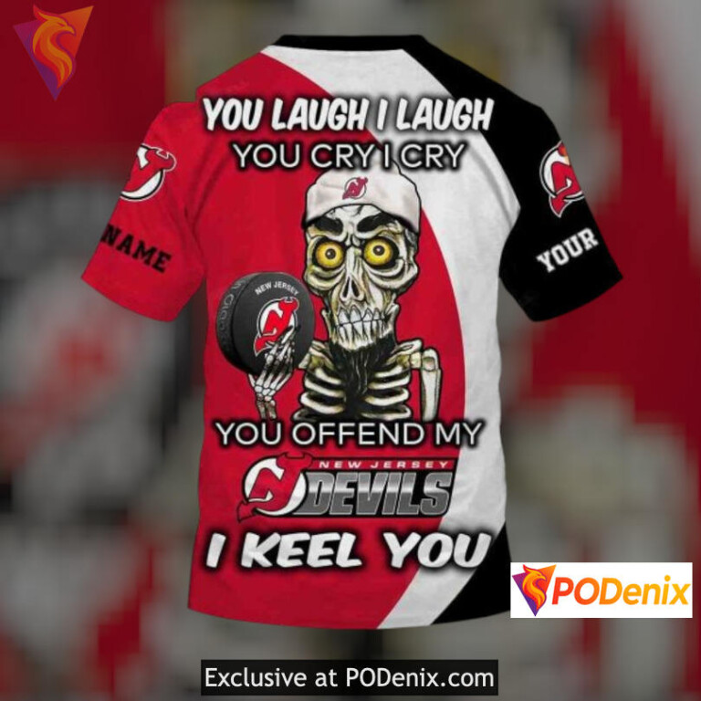 Funny Quote Edition New Jersey Devils Hoodie 3D You Laugh I Cry Design - 3