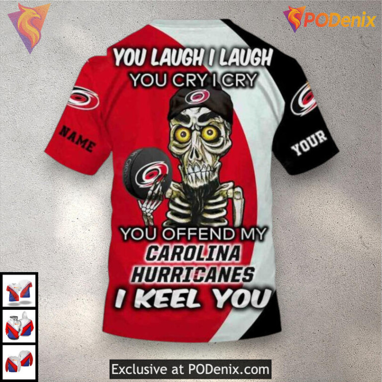 Funny Quote Edition You Laugh I Laugh Carolina Hurricanes Winter Hoodie 3D - 3