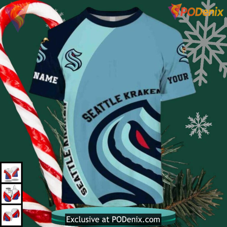 Funny Quote You Laugh I Cry Theme Custom NHL Seattle Kraken Full Print Hoodie 3D - 1