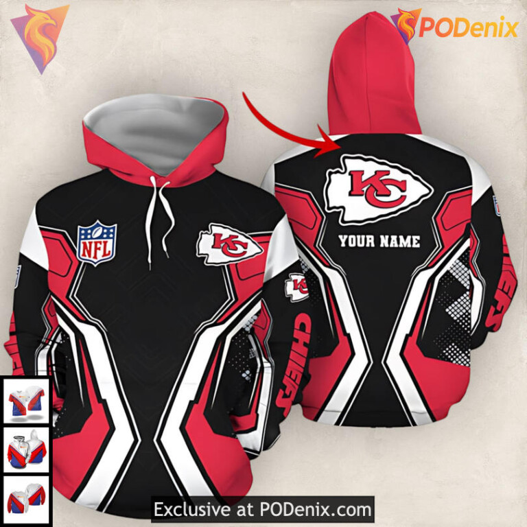Futuristic Tribal Pattern Kc Chiefs Hoodies 3D Sweatshirt for Diehard Fans