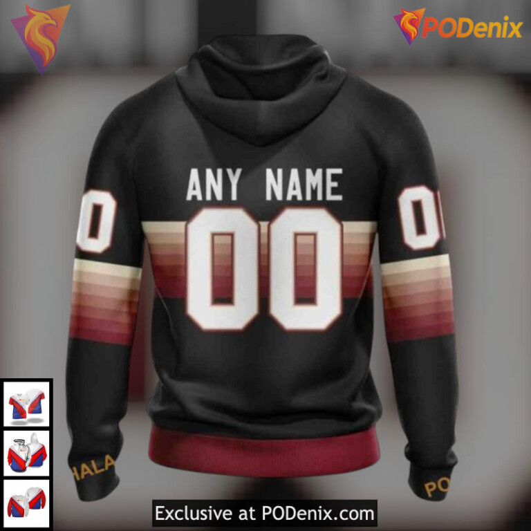 Gradient Black Tribute Edition Arizona Coyotes Zip Up Hoodie 3D Custom Gear - 1