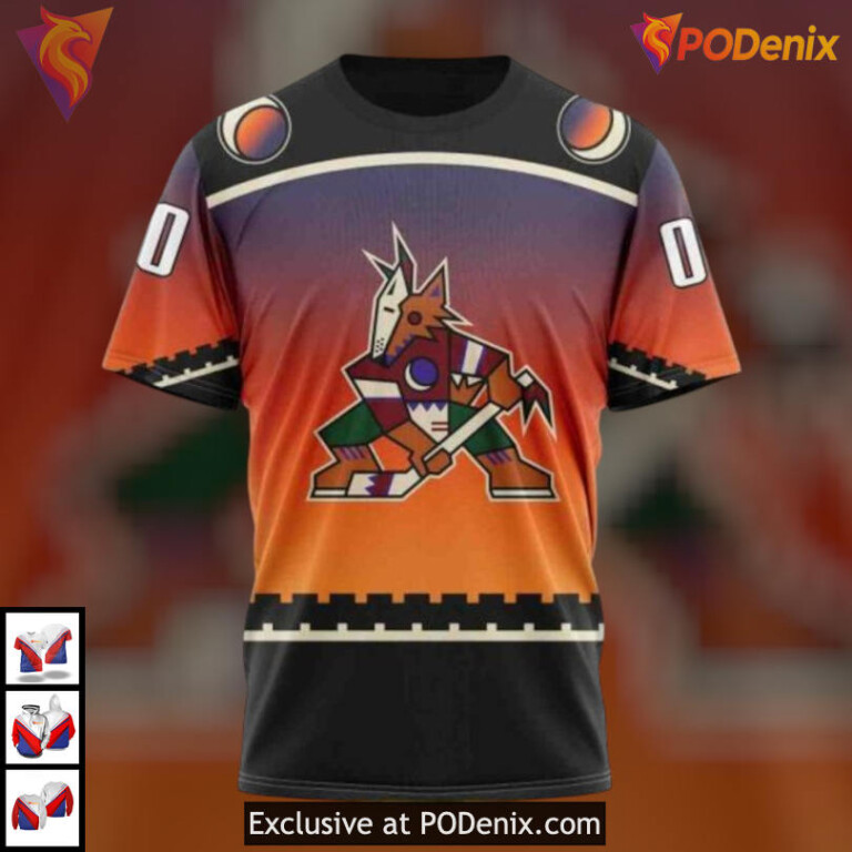 Gradient Concept Tribute Arizona Coyotes Kids Hoodie Unique Merch 3D - 2